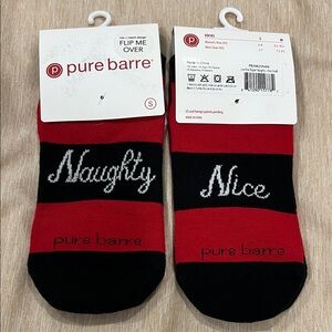Pure Barre Naughty and Nice sticky socks   New.  Size small